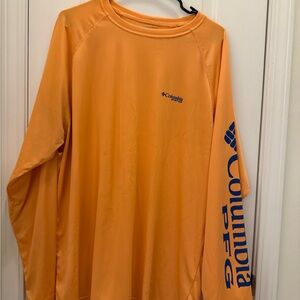 Columbia Sportswear orange and blue PFG Sun Protection Shirt